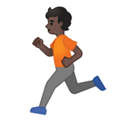 🏃🏿 Emoji Pessoa Correndo: Pele Escura na Google Android 10.0.
