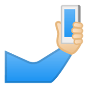 Emoji 🤳🏻 Selfie: Carnagione Chiara su Google Android 10.0.