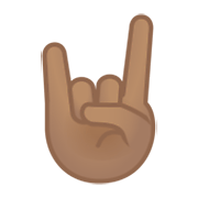 🤘🏽 Emoji Mano Haciendo El Signo De Cuernos: Tono De Piel Medio en Google Android 10.0.