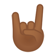 Emoji 🤘🏾 Segno Delle Corna: Carnagione Abbastanza Scura su Google Android 10.0.