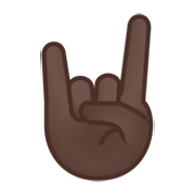 Emoji 🤘🏿 Segno Delle Corna: Carnagione Scura su Google Android 10.0.