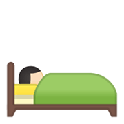 Emoji 🛌🏻 Persona A Letto: Carnagione Chiara su Google Android 10.0.
