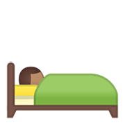 🛌🏽 Emoji Persona En La Cama: Tono De Piel Medio en Google Android 10.0.