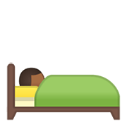 🛌🏾 Emoji im Bett liegende Person: mitteldunkle Hautfarbe Google Android 10.0.