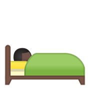 Emoji 🛌🏿 Persona A Letto: Carnagione Scura su Google Android 10.0.