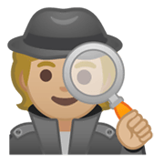 Emoji 🕵🏼 Detective: Carnagione Abbastanza Chiara su Google Android 10.0.