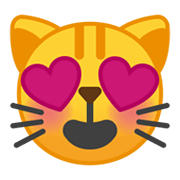 😻 Emoji Gato Sonriendo Con Ojos De Corazón en Google Android 10.0.