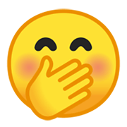 Emoji 🤭 Faccina Con Mano Sulla Bocca su Google Android 10.0.