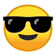 Emoji 😎 Faccina Con Sorriso E Occhiali Da Sole su Google Android 10.0.