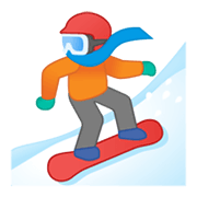 Emoji 🏂 Persona Sullo Snowboard su Google Android 10.0.
