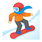 🏂🏻 Emoji Practicante De Snowboard: Tono De Piel Claro en Google Android 10.0.