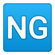 🆖 Emoji Großbuchstaben NG in blauem Quadrat Google Android 10.0.