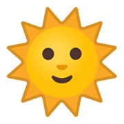 Émoji 🌞 Soleil Avec Visage sur Google Android 10.0.