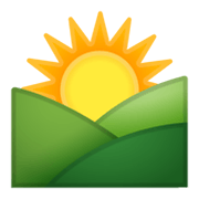 Emoji 🌄 Alba Sulle Montagne su Google Android 10.0.