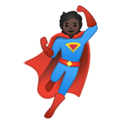 🦸🏿 Emoji Personaje De Superhéroe: Tono De Piel Oscuro en Google Android 10.0.