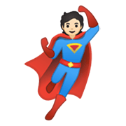 🦸🏻 Emoji Super-herói: Pele Clara na Google Android 10.0.