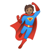 Émoji 🦸🏽 Super-héros : Peau Légèrement Mate sur Google Android 10.0.