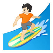 Emoji 🏄🏻 Persona Che Fa Surf: Carnagione Chiara su Google Android 10.0.