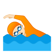 Emoji 🏊🏻 Persona Che Nuota: Carnagione Chiara su Google Android 10.0.