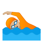Emoji 🏊🏼 Persona Che Nuota: Carnagione Abbastanza Chiara su Google Android 10.0.