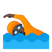 🏊🏿 Emoji Persona Nadando: Tono De Piel Oscuro en Google Android 10.0.