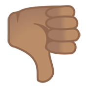 Emoji 👎🏽 Pollice Verso: Carnagione Olivastra su Google Android 10.0.