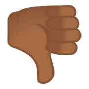👎🏾 Emoji Daumen runter: mitteldunkle Hautfarbe Google Android 10.0.