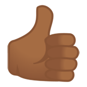 Emoji 👍🏾 Pollice In Su: Carnagione Abbastanza Scura su Google Android 10.0.
