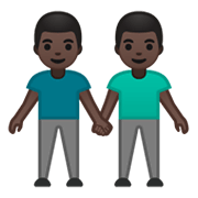 Émoji 👬🏿 Deux Hommes Se Tenant La Main : Peau Foncée sur Google Android 10.0.
