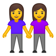 👭 Emoji Duas Mulheres De Mãos Dadas na Google Android 10.0.