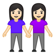 Émoji 👭🏻 Deux Femmes Se Tenant La Main : Peau Claire sur Google Android 10.0.