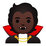 🧛🏿 Emoji Vampiro: Pele Escura na Google Android 10.0.
