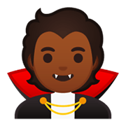 🧛🏾 Emoji Vampiro: Pele Morena Escura na Google Android 10.0.