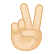 ✌🏻 Emoji Mão Em V De Vitória: Pele Clara na Google Android 10.0.
