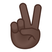 ✌🏿 Emoji Mão Em V De Vitória: Pele Escura na Google Android 10.0.