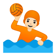 Emoji 🤽🏻 Persona Che Gioca A Pallanuoto: Carnagione Chiara su Google Android 10.0.