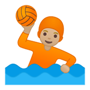 🤽🏼 Emoji Pessoa Jogando Polo Aquático: Pele Morena Clara na Google Android 10.0.