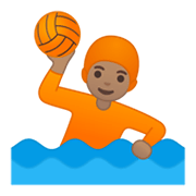 🤽🏽 Emoji Persona Jugando Al Waterpolo: Tono De Piel Medio en Google Android 10.0.