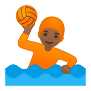 🤽🏾 Emoji Wasserballspieler(in): mitteldunkle Hautfarbe Google Android 10.0.