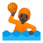 🤽🏿 Emoji Pessoa Jogando Polo Aquático: Pele Escura na Google Android 10.0.