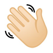 Emoji 👋🏻 Mano Che Saluta: Carnagione Chiara su Google Android 10.0.