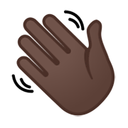 👋🏿 Emoji winkende Hand: dunkle Hautfarbe Google Android 10.0.