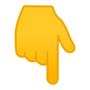 👇 Emoji Dorso Da Mão Com Dedo Indicador Apontando Para Baixo na Google Android 10.0.