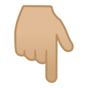 👇🏼 Emoji nach unten weisender Zeigefinger: mittelhelle Hautfarbe Google Android 10.0.