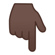 👇🏿 Emoji Dorso Da Mão Com Dedo Indicador Apontando Para Baixo: Pele Escura na Google Android 10.0.