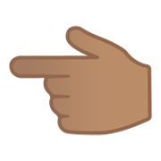 👈🏽 Emoji Dorso Da Mão Com Dedo Indicador Apontando Para A Esquerda: Pele Morena na Google Android 10.0.