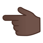 👈🏿 Emoji Dorso Da Mão Com Dedo Indicador Apontando Para A Esquerda: Pele Escura na Google Android 10.0.