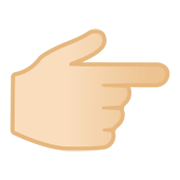 👉🏻 Emoji Dorso Da Mão Com Dedo Indicador Apontando Para A Direita: Pele Clara na Google Android 10.0.