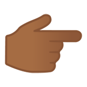 👉🏾 Emoji Dorso Da Mão Com Dedo Indicador Apontando Para A Direita: Pele Morena Escura na Google Android 10.0.