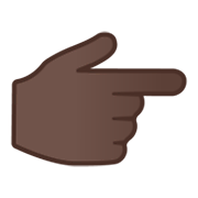 👉🏿 Emoji Dorso Da Mão Com Dedo Indicador Apontando Para A Direita: Pele Escura na Google Android 10.0.